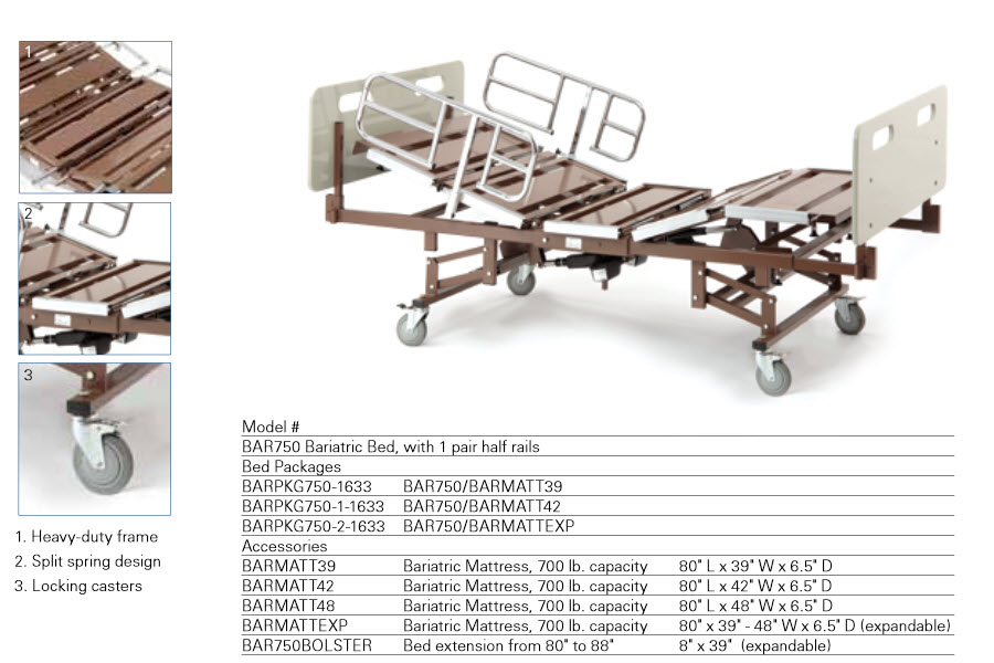 650Pound Expandable Bariatric Bed Package Bariatric Hospital Beds